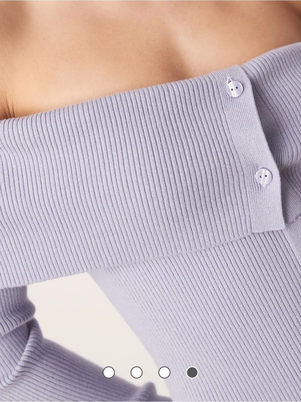 Abercrombie & Fitch Off-Shoulder Lavender Button-Front Maxi Dress